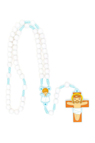 Guardian Angel Catholic Rosary Boys | Blue Prayer Beads | Little Drops of Water