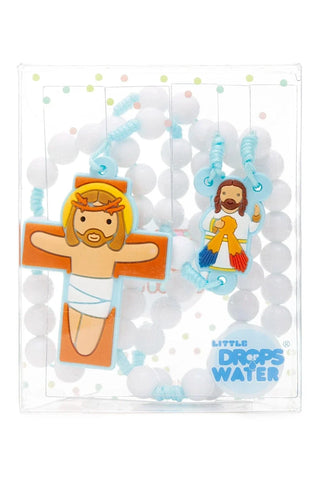 Divine Mercy Catholic Rosary Boys | Blue Prayer Beads | Little Drops of Water
