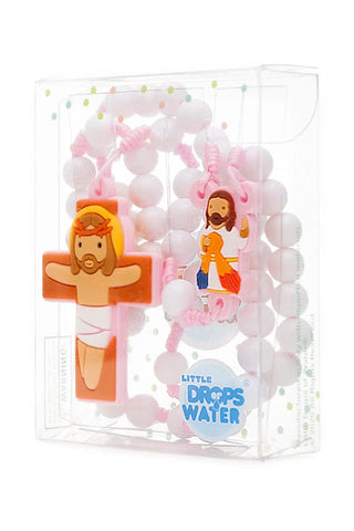 Divine Mercy Catholic Rosary Girls | Pink Prayer Beads | Little Drops of Water