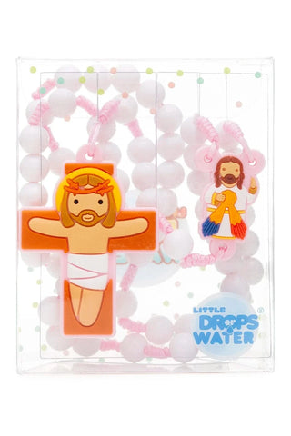 Divine Mercy Catholic Rosary Girls | Pink Prayer Beads | Little Drops of Water