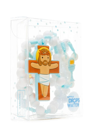 First Communion Catholic Rosary Boys | Blue Prayer Beads | Little Drops of Water