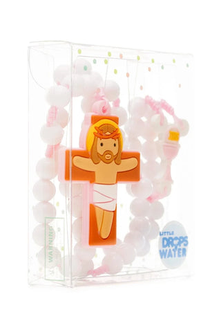 First Communion Catholic Rosary Girls | Pink Prayer Beads | Little Drops of Water