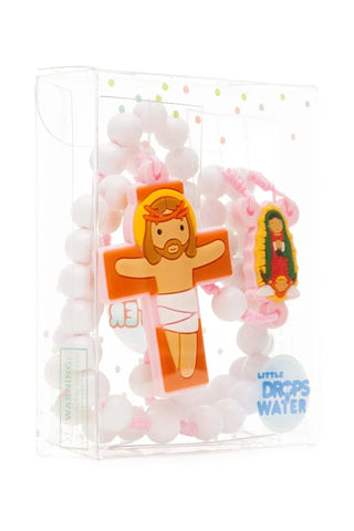 Our Lady Guadalupe Catholic Rosary Girls | Pink Prayer Beads | Little Drops of Water