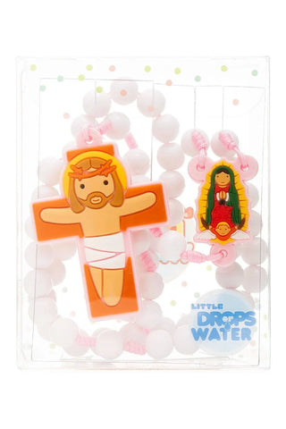 Our Lady Guadalupe Catholic Rosary Girls | Pink Prayer Beads | Little Drops of Water