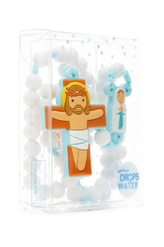 Our Lady Lourdes Catholic Rosary Boys | Blue Prayer Beads | Little Drops of Water