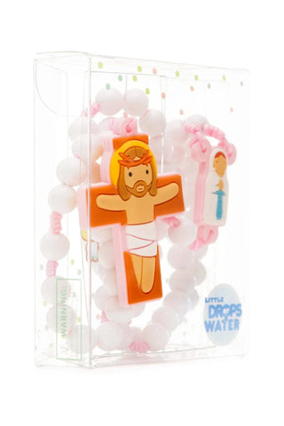 Our Lady Lourdes Catholic Rosary Girls | Pink Prayer Beads | Little Drops of Water