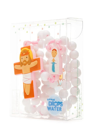 Our Lady Lourdes Catholic Rosary Girls | Pink Prayer Beads | Little Drops of Water