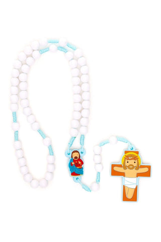 Sacred Heart Catholic Rosary Boys | Blue Prayer Beads | Little Drops of Water