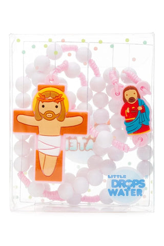 Sacred Heart Catholic Rosary Girls | Pink Prayer Beads | Little Drops of Water
