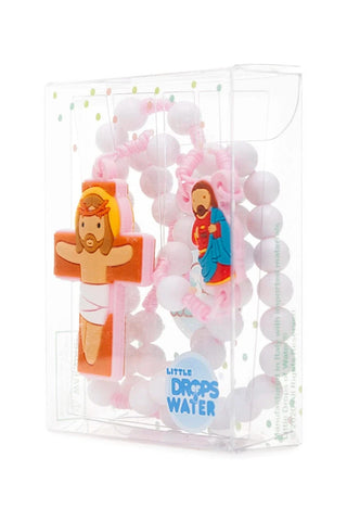 Sacred Heart Catholic Rosary Girls | Pink Prayer Beads | Little Drops of Water