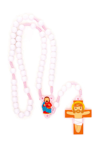 Sacred Heart Catholic Rosary Girls | Pink Prayer Beads | Little Drops of Water
