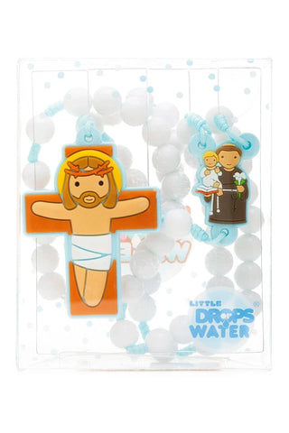 Saint Anthony Catholic Rosary Boys | Blue Prayer Beads | Little Drops of Water