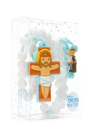 Saint Anthony Catholic Rosary Boys | Blue Prayer Beads | Little Drops of Water