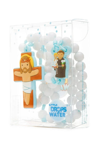 Saint Anthony Catholic Rosary Boys | Blue Prayer Beads | Little Drops of Water