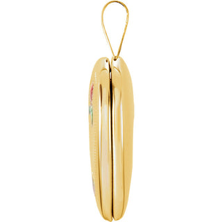 14K Yellow Gold Tri Color Fancy Cross Locket