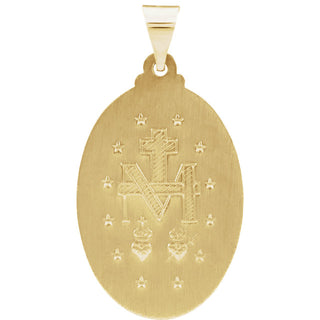 14K Yellow Gold Oval Miraculous Medal