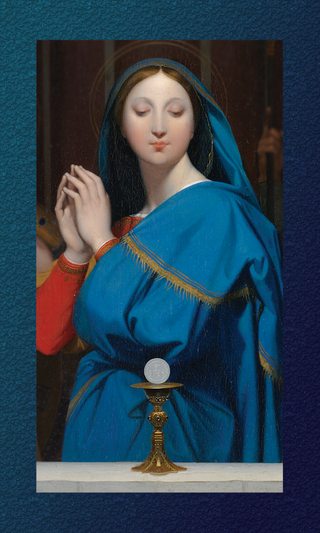 Mary Adoring the Eucharist Stickers - 5-Pack