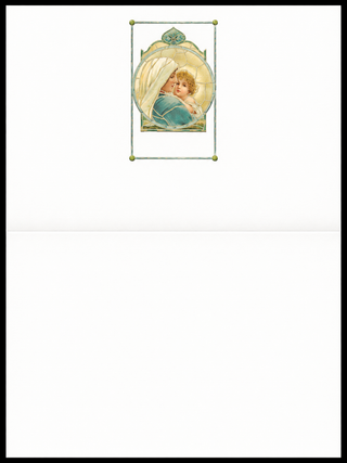 Sleeping Christ Child with Lamb Christmas Cards, Set of 10: inside of the card