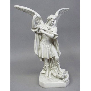 St. Michael Overcomes Satan Statue - 21-inch - Realistic Color - Hand-Painted