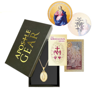 18K Gold-Plated Sterling Silver Miraculous Medal Gift Set