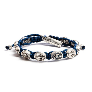 Miraculous Mary Blessing Bracelet Dark Blue - Silver - main product image | CatholicShop.com
