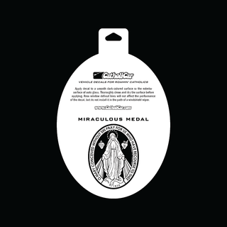 Miraculous Medal Vinyl Transparent Silver Decal