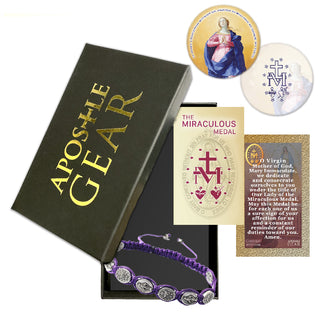  Miraculous Medal Bracelet - Purple 