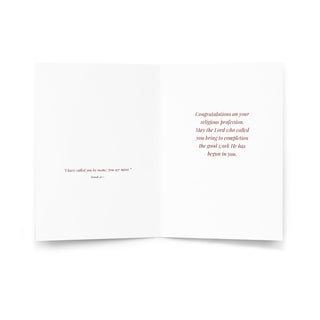 Religious Profession Card - Mystic Marriage of St. Catherine: inside