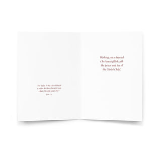 Christmas Card - Nativity with Adoring Shepherds and Angels: inside