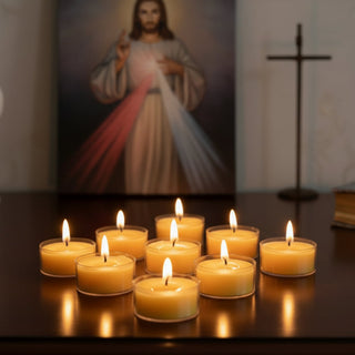 Novena Candle Set – 100% Pure Beeswax Tealight Prayer Candles