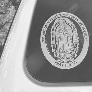 Our Lady of Guadalupe Vinyl Transparent Silver Decal
