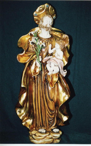St. Joseph And Child Hand-Painted Ceramic 23"