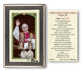 Pope Leo XIV Sterling Silver Medal & Prayer Card - main product image | CatholicShop.com