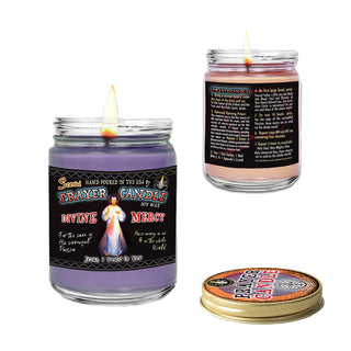 Divine Mercy Scented Prayer Candle - Medium Jar