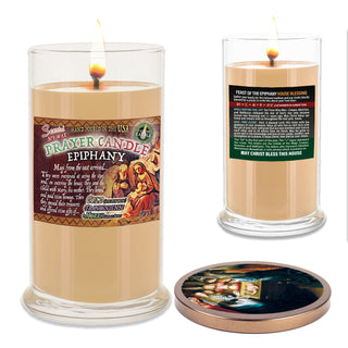 Epiphany Blessing Scented Prayer Candle - Deluxe Pillar Jar