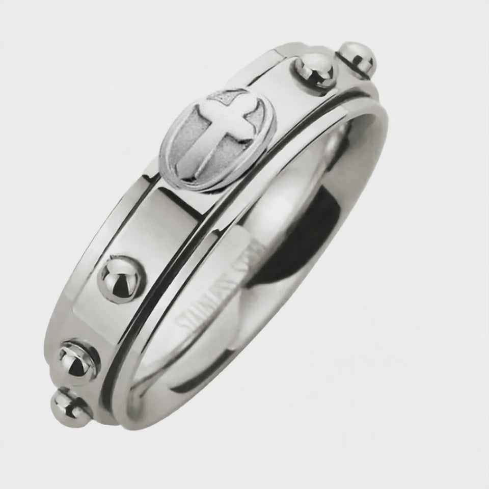 Spinning Rosary Ring - Stainless Steel
