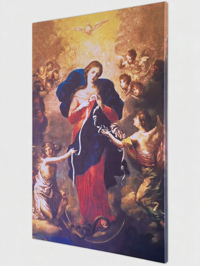 Our Lady Undoer of Knots Painting on Stretched Canvas - Medium