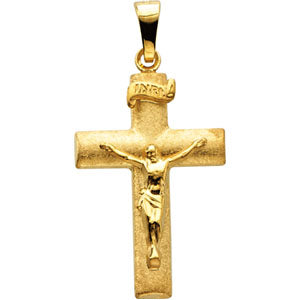 14K Yellow Gold Crucifix Pendant