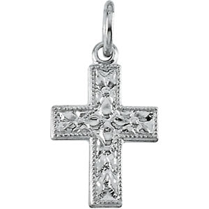14K White Gold Small Cross Pendant at Catholic Shop