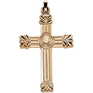 14K Yellow Gold Fancy Cross Pendant