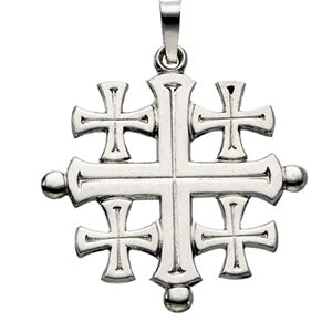 14K Yellow Gold Jerusalem Cross Pendant
