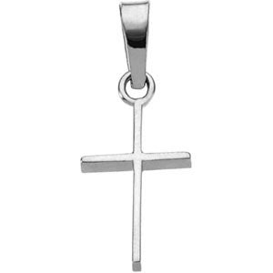 14K White Gold Cross Pendant
