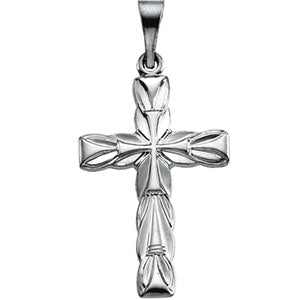 14K White Gold Cross Pendant