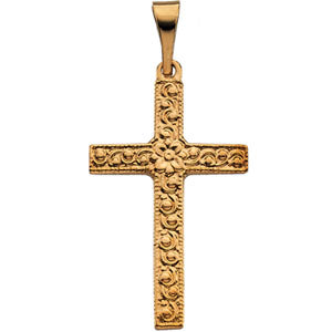 14K Yellow Gold Cross Pendant