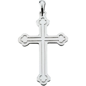 14K White Gold Cross Pendant