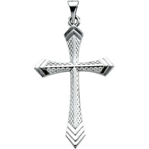14K White Gold Cross Pendant