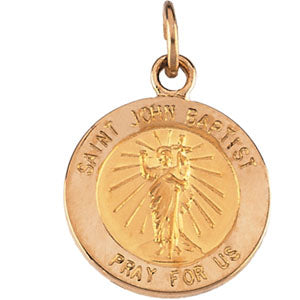 14K Yellow Gold Saint John The Baptist Pendant