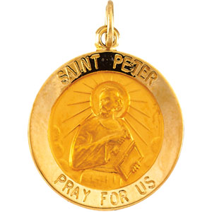 14K Yellow Gold St. Peter Pendant