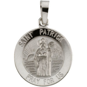 14K White Gold Saint Patrick Pendant