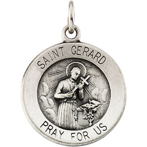 14K Yellow Gold Saint Gerard Round Pendant